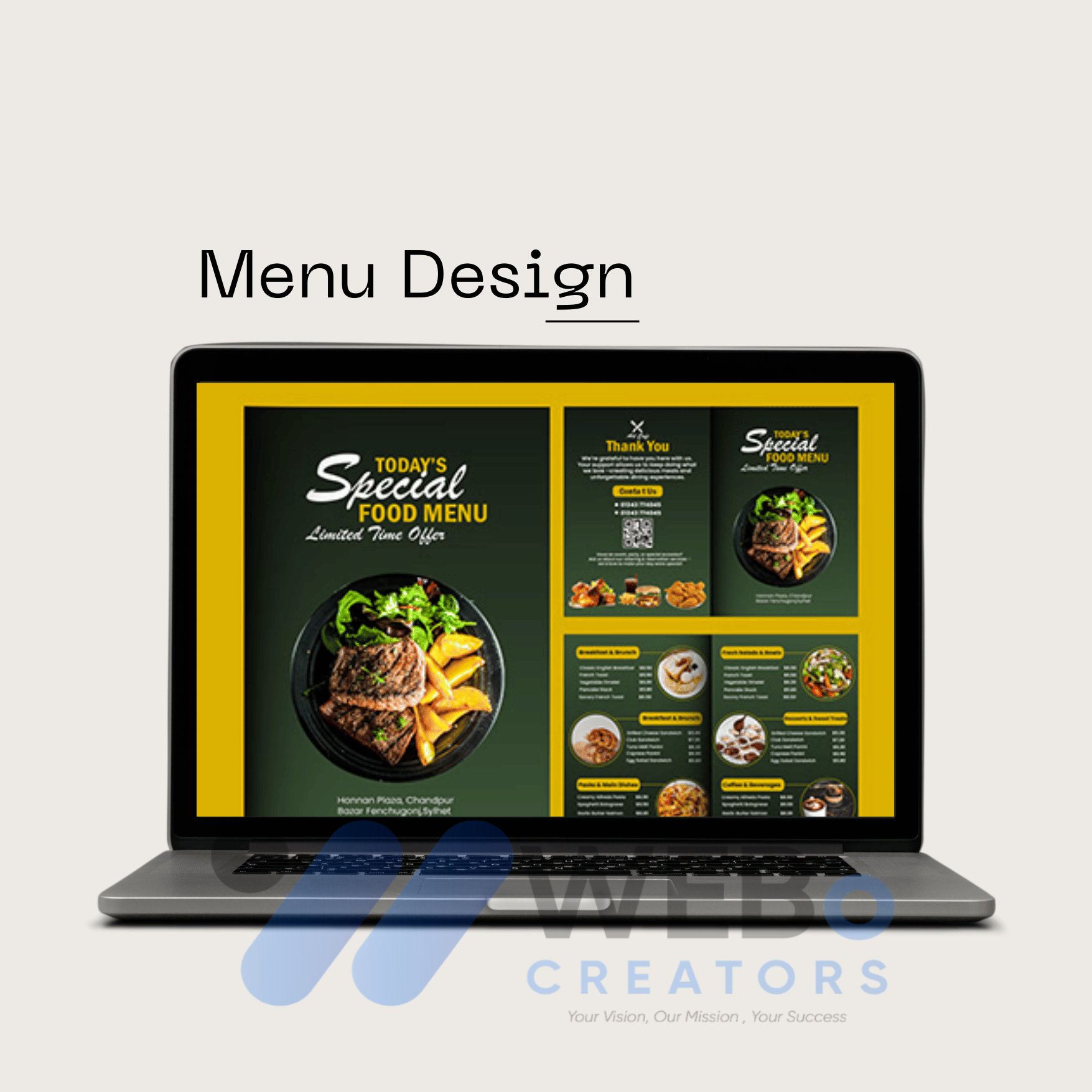 Professional restaurant menu design Saudi Arabia version 3 food branding layout